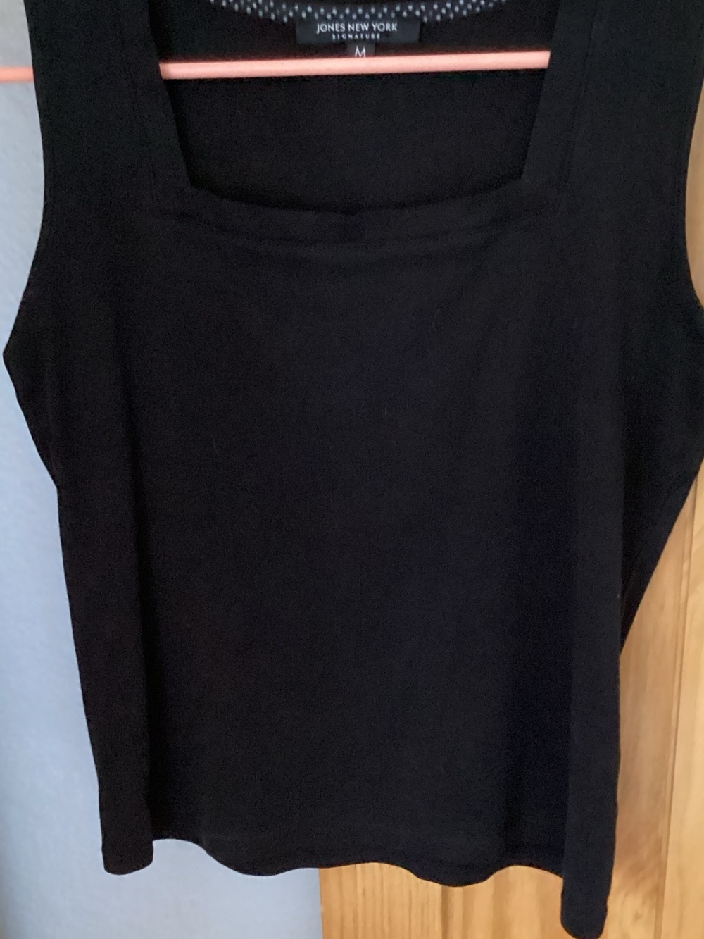 Jones New York Black Square Neck Tank